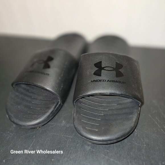 Under Armour Black Slides Beach Shower Comfort‎ Mens Size 8 - Picture 1 of 5